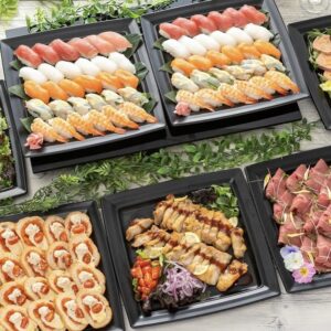 松山市のパーティーに最適、握り寿司と多彩なオードブルのケータリング盛り合わせ