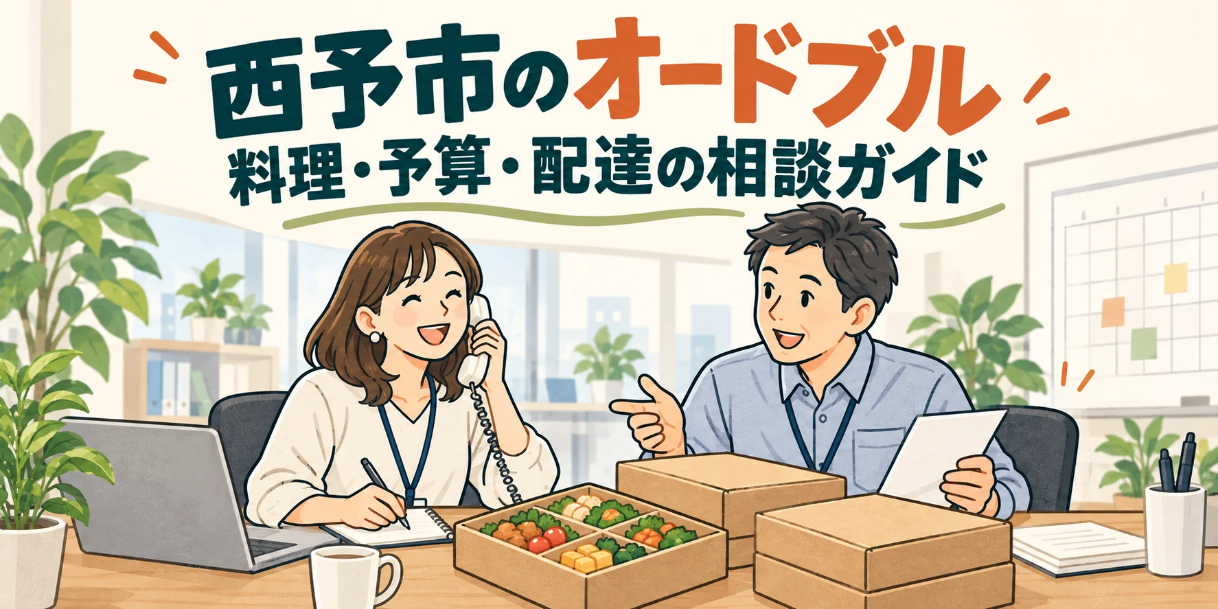 西予市のオードブル｜料理・予算・配達の相談ガイド（イラスト）
