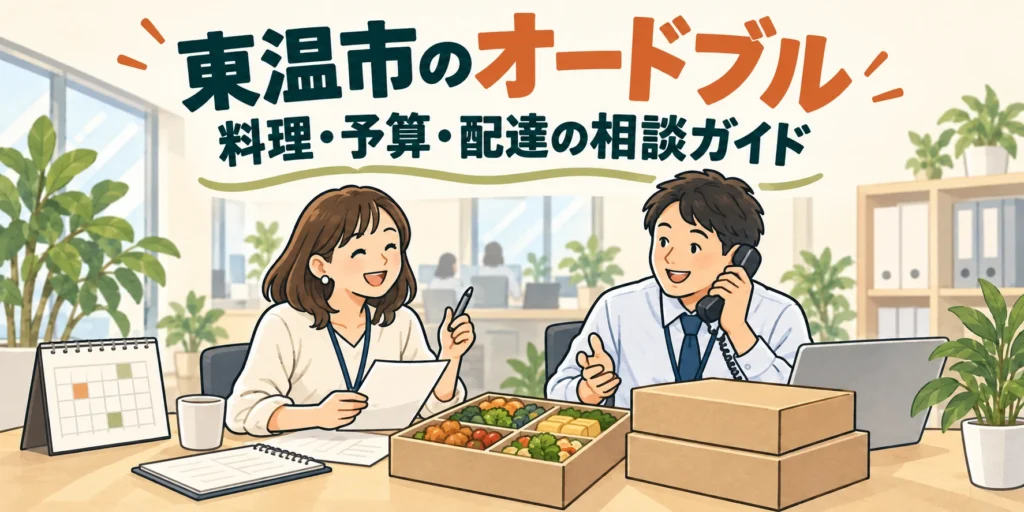 東温市のオードブル｜料理・予算・配達の相談ガイド（イラスト）
