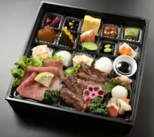 和風焼肉とローストビーフと手まり寿司 2,500円(国内団体ツアー向け)