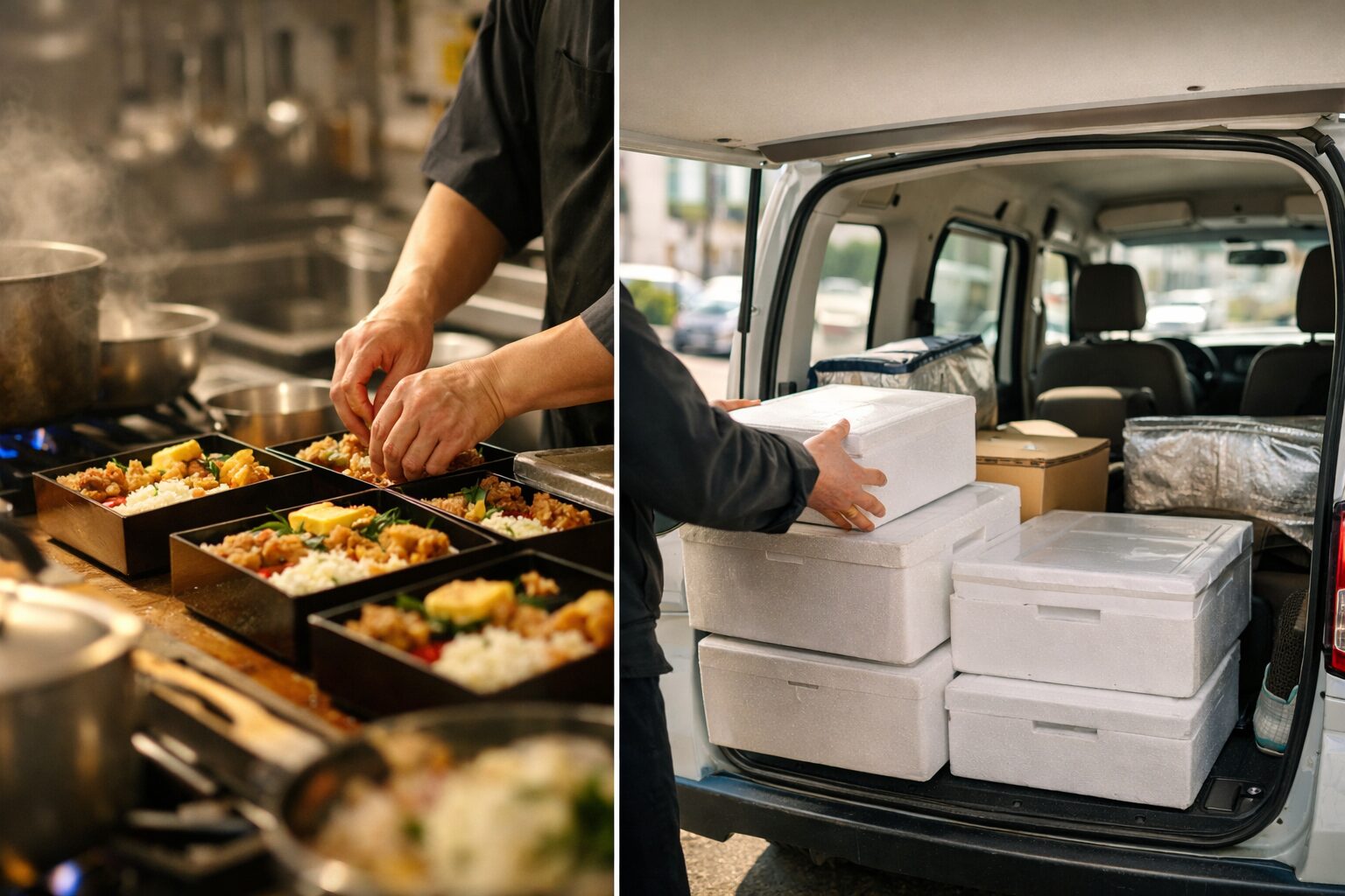 松山の学会・コンベンション弁当の納品イメージ