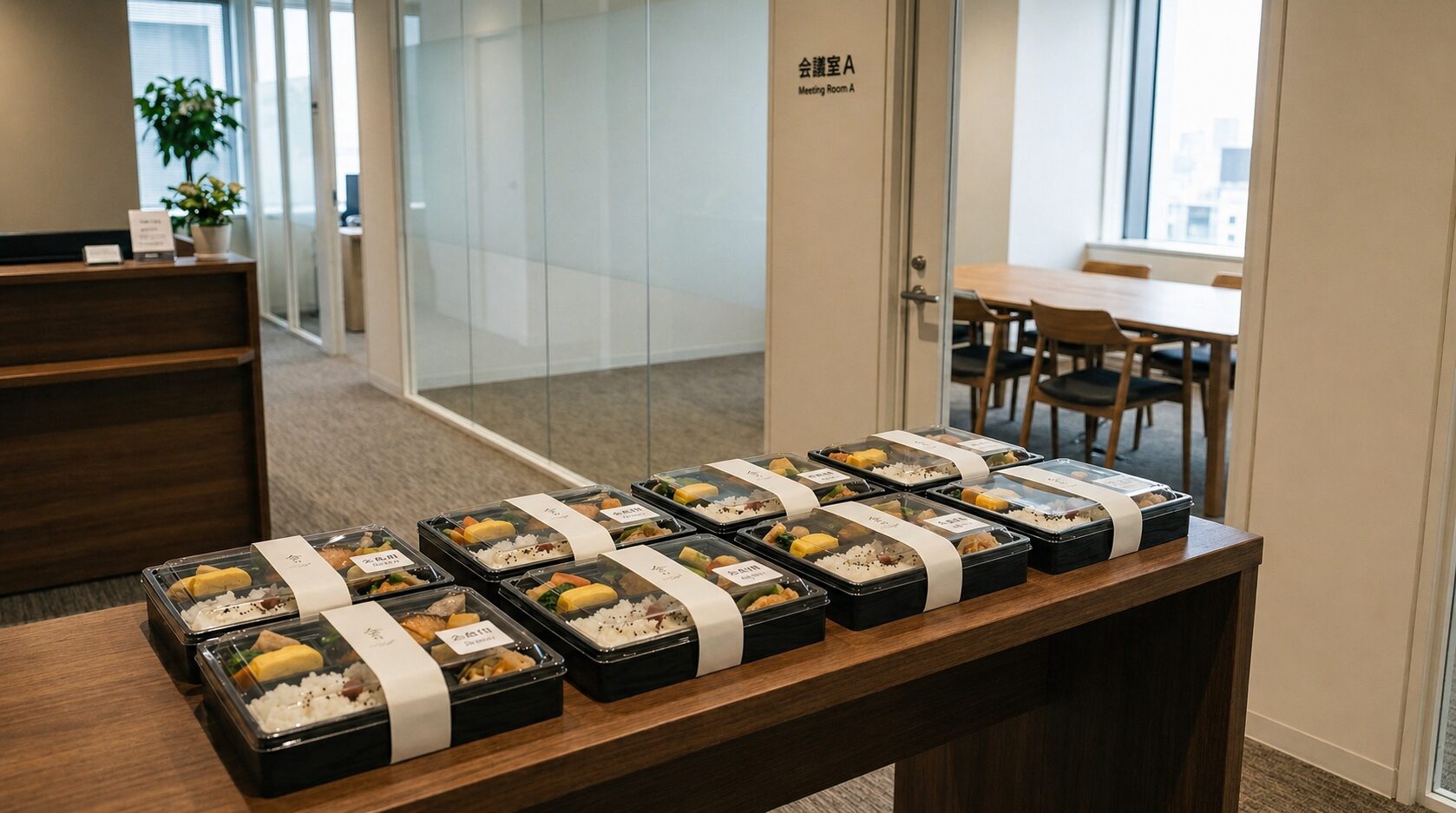 松山市で会議弁当を配達で手配するときの受け取り場所と人数分の準備イメージ