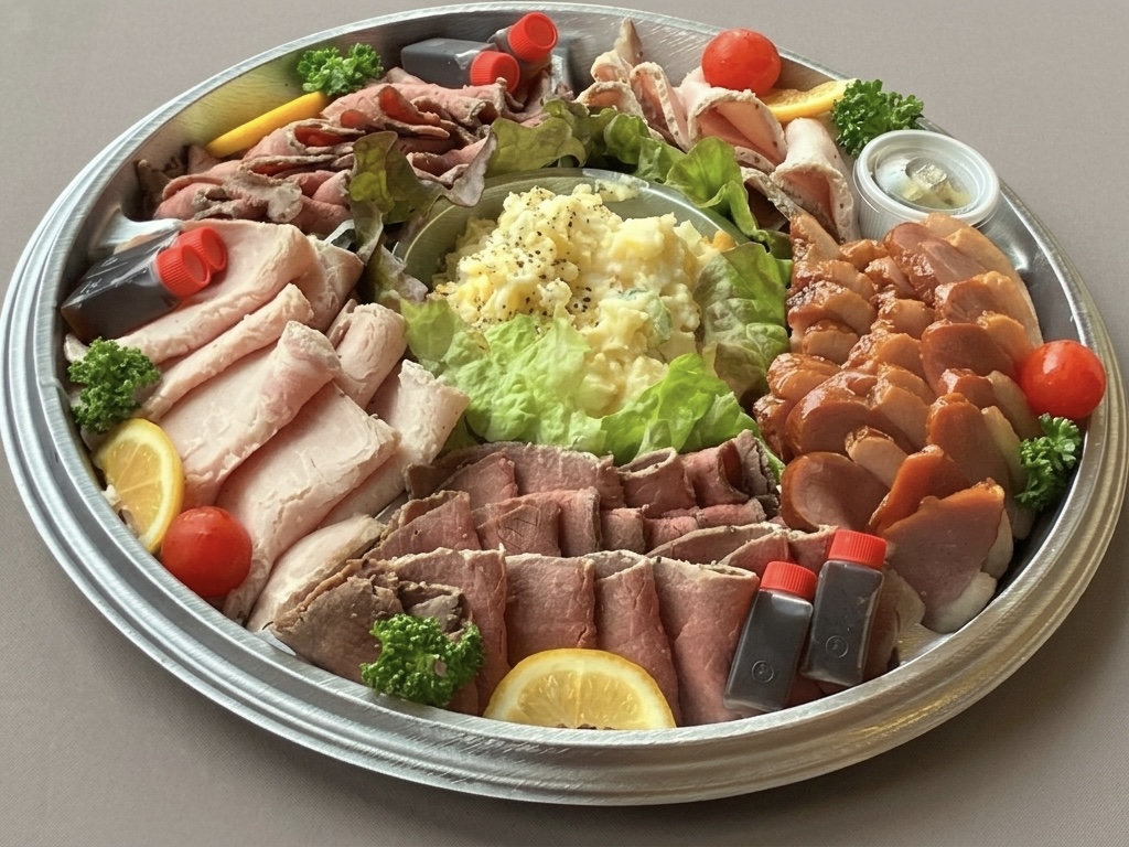 ローストビーフ・ローストポーク・合鴨ロース入りの肉盛りオードブル