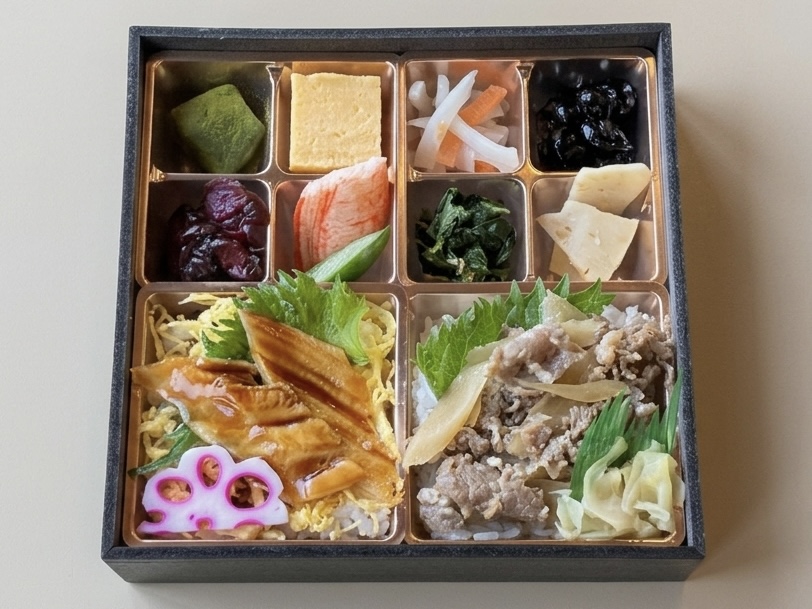 牛のしぐれ煮と穴子ちらし弁当